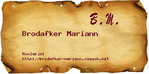 Brodafker Mariann névjegykártya